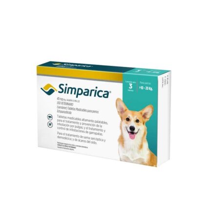 SIMPARICA 40MG 1 TABLETA 10 A 20KG