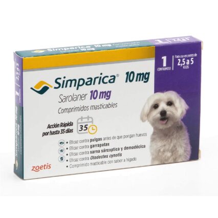 SIMPARICA 10MG 1 TABLETA 2.5 A 5 KG