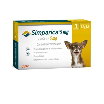 SIMPARICA 5MG 1 TABLETA 1.3 A 2.5 KG