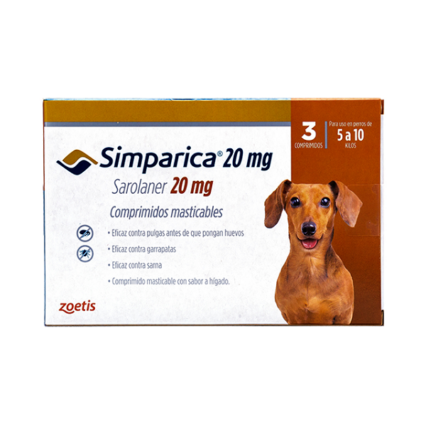 SIMPARICA 20MG 1 TABLETA 5 A 10KG