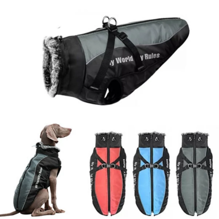 PARKA IMPERMEABLE CON INTERIOR DE ALGODON "BUSTO 76CM, ESPALDA 60CM, CIRCUNFERENCIA DEL CUELLO 58CM"