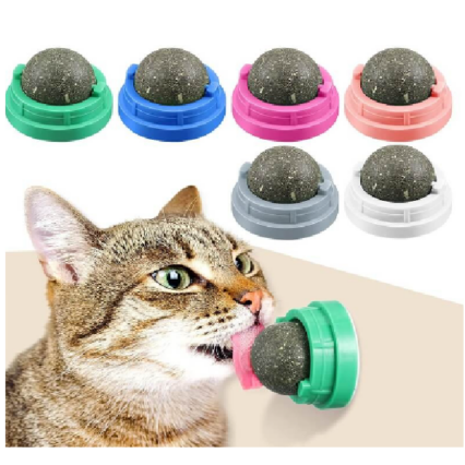 BOLA DE HIERBA GATERA GIRATORIA PARA GATOS (CON ADHESIVO)