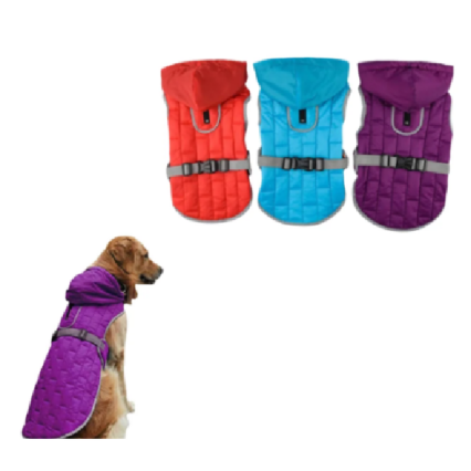 CHAQUETA REVERSIBLE PARA MASCOTAS ESPALDA 415CM, PECHO :50-70CM,CUELLO :50-54CM