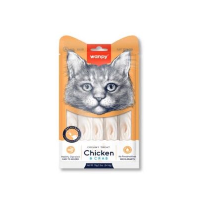 WANPY CREAMY CAT CHICKEN & CRAB 70GR